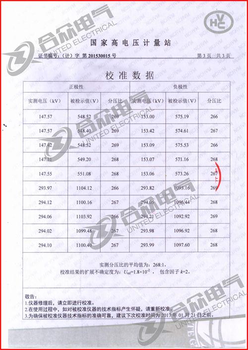 匝間沖擊耐壓試驗(yàn)儀證書